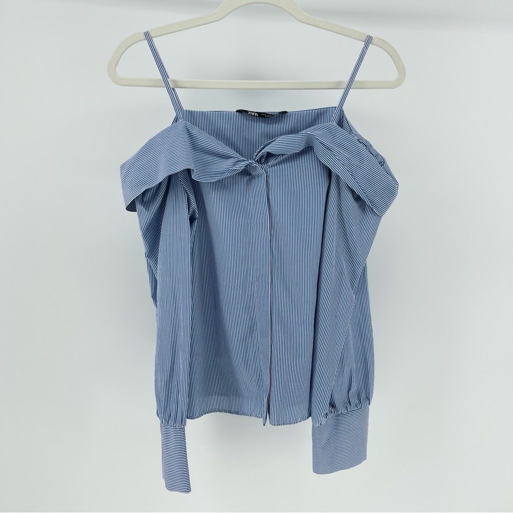 Zara Blue Striped Blouse